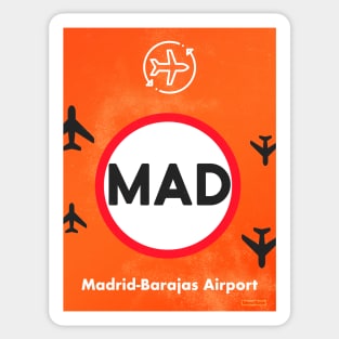 MAD MADRID Airport code Sticker